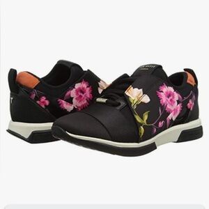 Ted Baker Black Floral Lace-Up Shoes